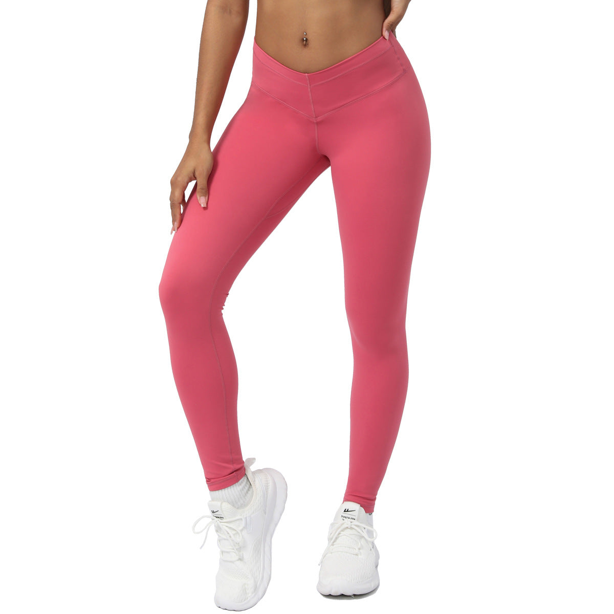 High Elastic V Shaped Waist Yoga Leggings for Women Tummy Control Butt Lifting Fitness Pants in 3 4 Length for Comfort and Style