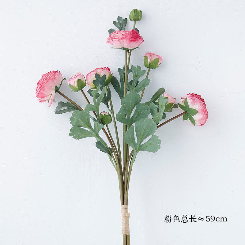 Realistic 3-Stem Faux Peony Bouquet - 9-Head Artificial Flower Arrangement for Home Decor, Photography Props & Event Styling