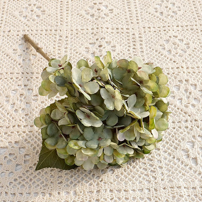 Miniature Autumn-Inspired Hydrangea Blooms - Realistic Faux Floral Arrangement for Home Decor and Wedding Decorations