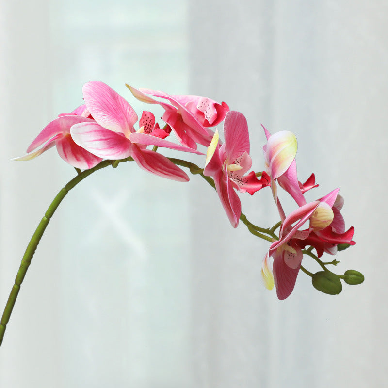 Realistic 3D Printed 7-Head Phalaenopsis Orchid Artificial Flowers – Stunning Home and Living Room Decor with Elegant Potted Arrangement