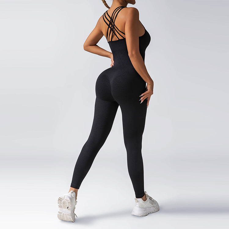 Seamless High Waisted Yoga Bodysuit with Built in Bra and Adjustable Straps for Women for Fashionable Gym Wear and Active Lifestyle