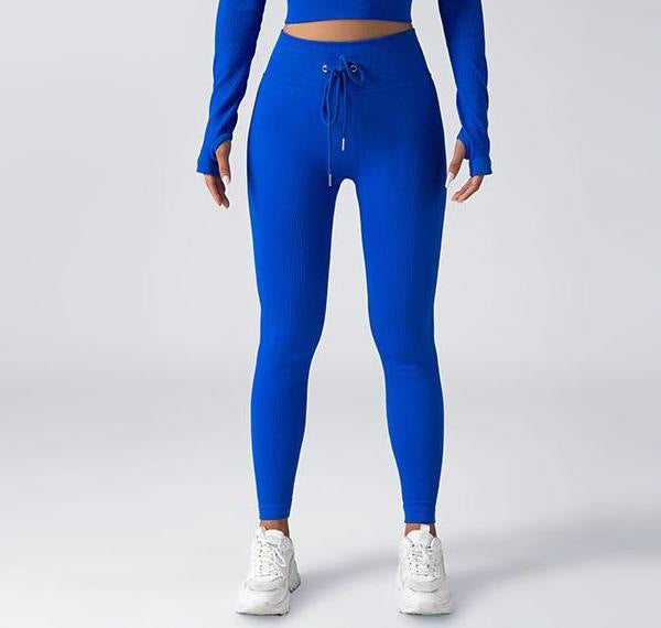 Chic Solid Color Zip Up Long Sleeve Fitness Set with Drawstring High Elastic Slim Fit Yoga Pants for Women for Fashionable Workouts and Daily Wear