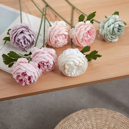 Realistic Single Stem Tea Rose and Night Rose for Home Décor - Perfect for Weddings, Bridal Bouquets, and Floral Arrangements (Model MW57892)