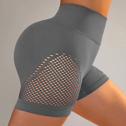 High Waisted Women's Breathable Seamless Mesh Yoga Shorts Quick Dry Butt Lifting Workout Shorts for Enhanced Performance