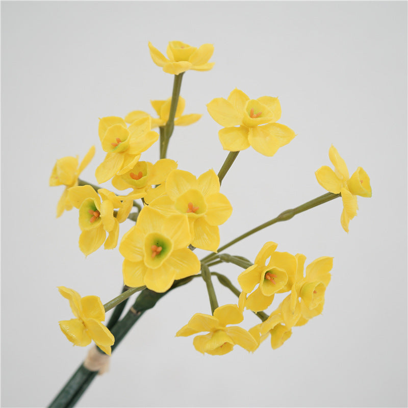 Soft Gel Narcissus Flower Bouquet for Elegant Living Room and Dining Table Decoration - Stunning Pot for Balcony Display and Luxurious Gift Idea