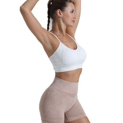 Knitted Yoga Set Versatile Sports Tank Top and Long Pants for Comfort Peach Butt Enhancing Fitness Yoga Shorts