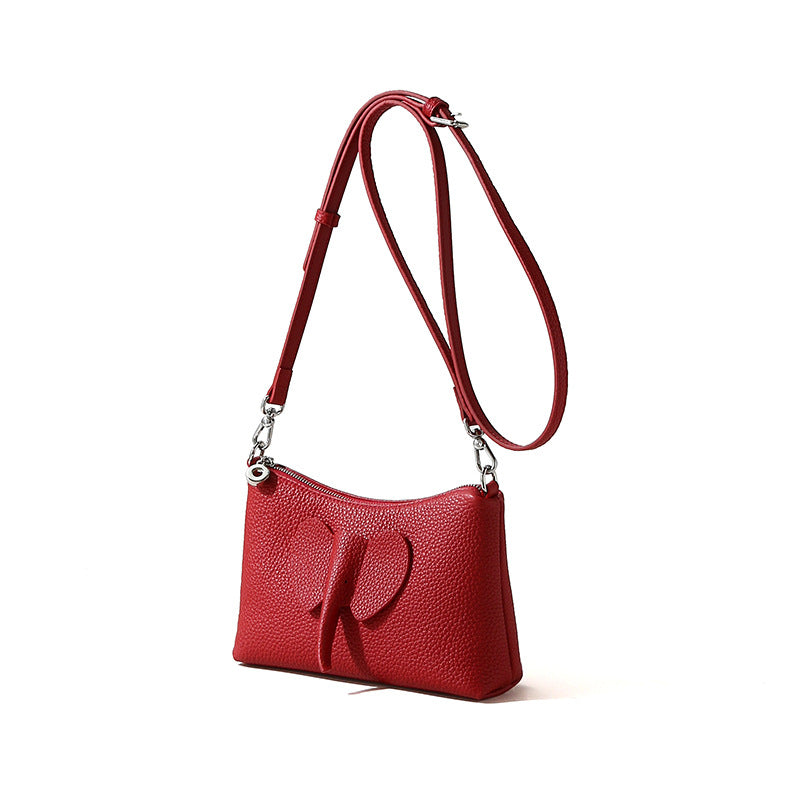 Genuine First Layer Cowhide Handbag for Women Spring Leather Tote Versatile Shoulder Bag Unique Creative Crossbody Mini Bag