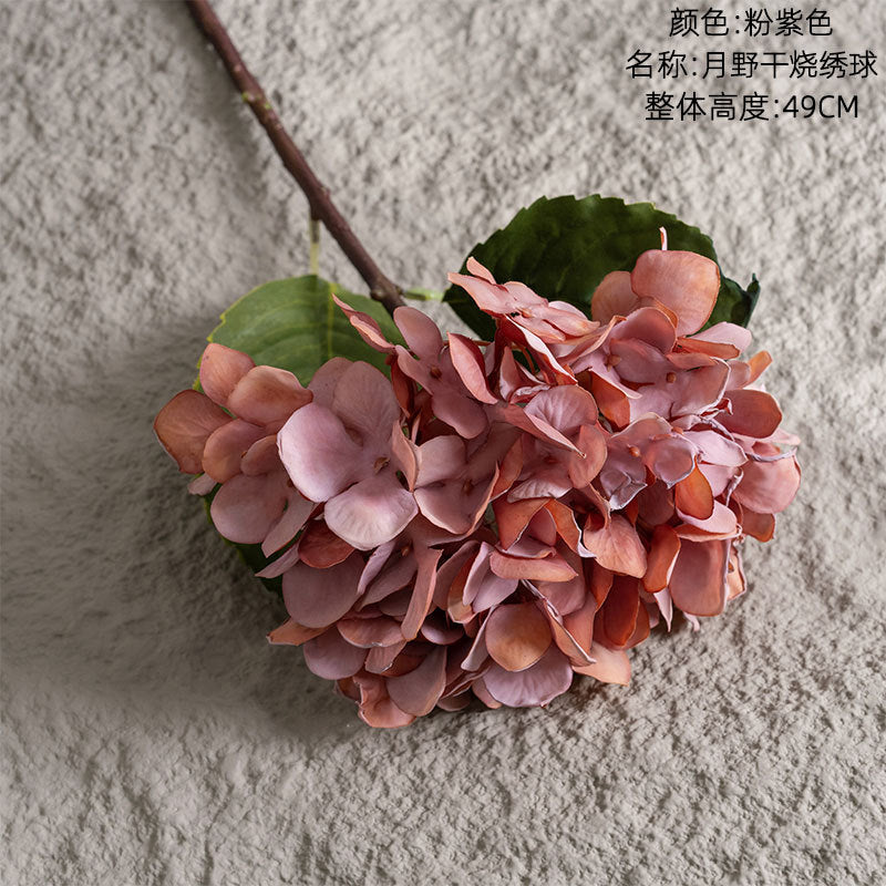 Stylish Dried Edge Hydrangea Faux Flower Bouquet for Home Decor – Beautiful Rose Wall Arrangement – Perfect for Weddings and Events – Model MW24830