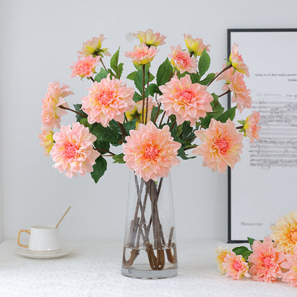 Lifelike Touch Moisturizing Double-Headed Dahlia Artificial Flowers for Stunning Decorative Archways – Ideal for Weddings and Home Décor