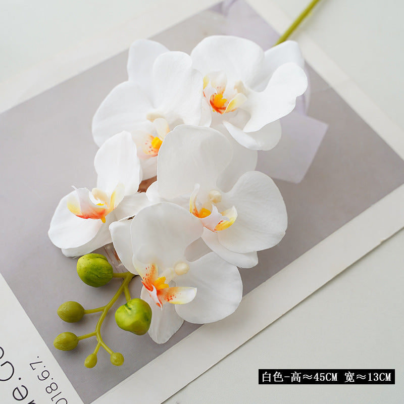 Stunning Artificial Orchid Floral Arrangement -  5-Head Butterfly Orchid Decor for Home, Perfect for Photography Props, and Durable Resin Finish