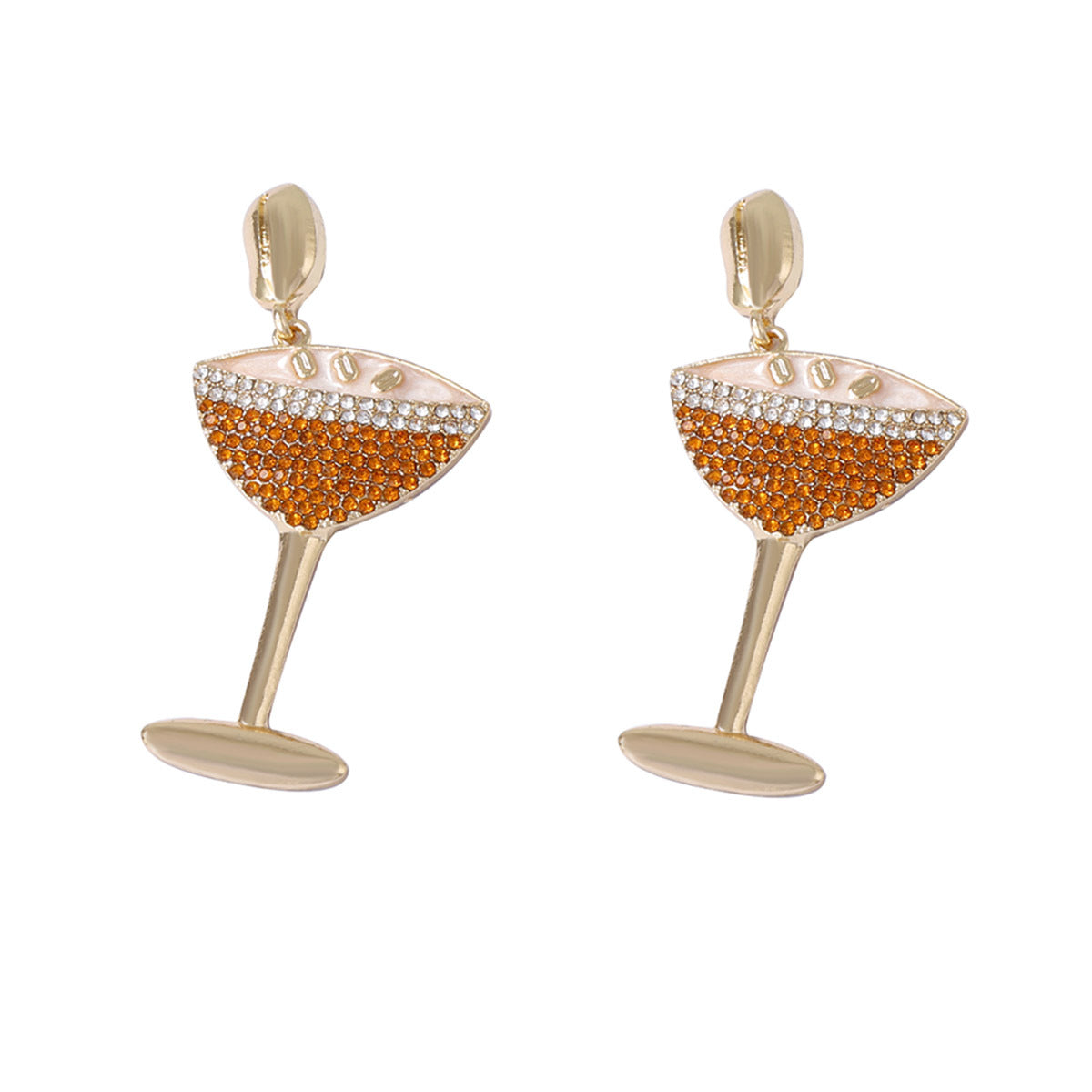 Elegant Lightweight Luxury: Unique Alloy Zirconia Wine Bottle and Glass Set with Stylish Women's Earrings