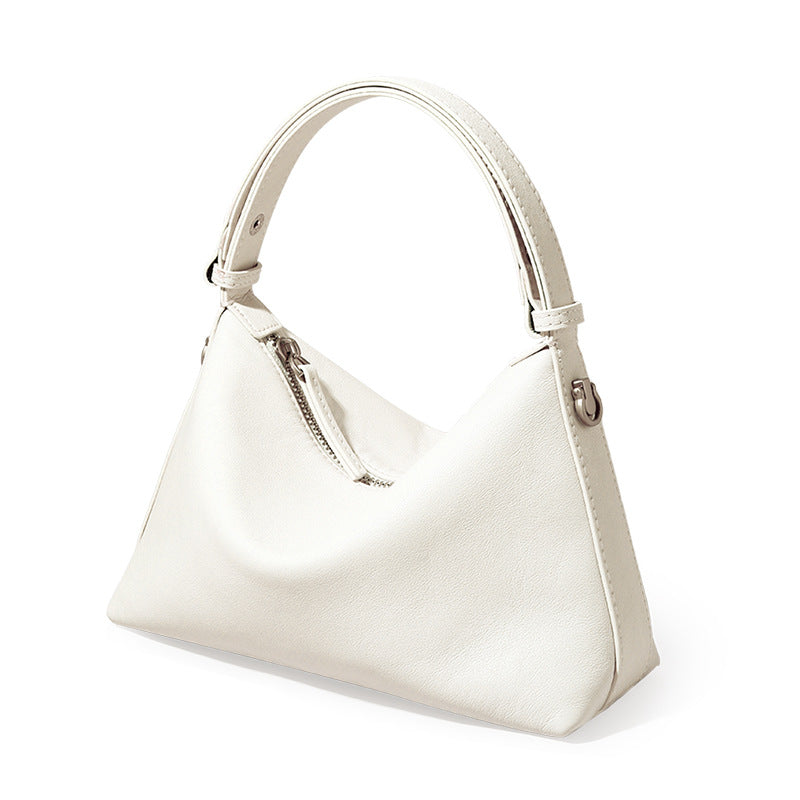 Genuine Grain Vegetable Tanned Leather Hobo Bag and Unique shoulder bag for Commuting Minimalist Chic Purse