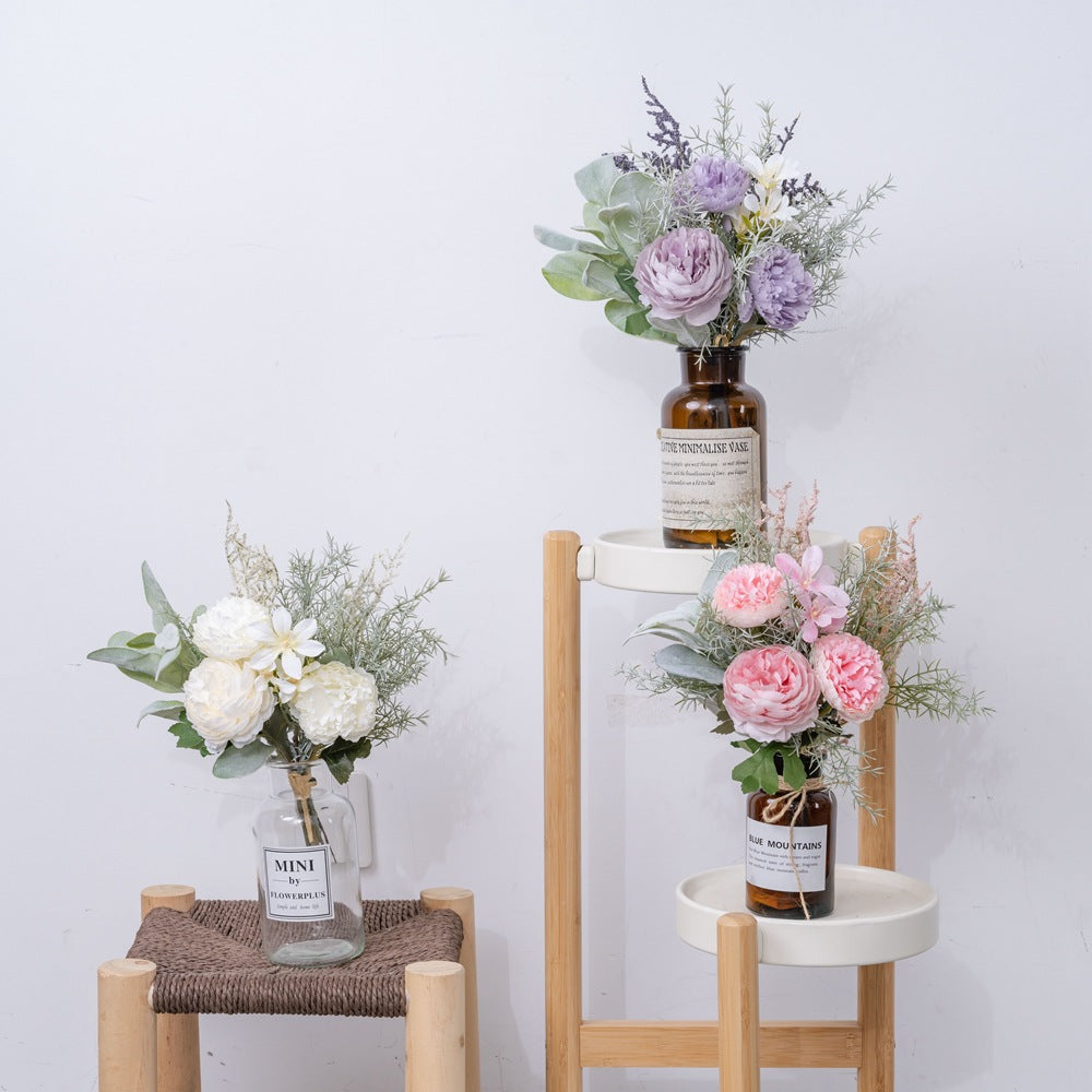 Elegant Asher Lu Lian Handcrafted Silk Flower Bouquet - Stunning Wedding Decor & Wall Hangings for a Dreamy Atmosphere (CF01407)