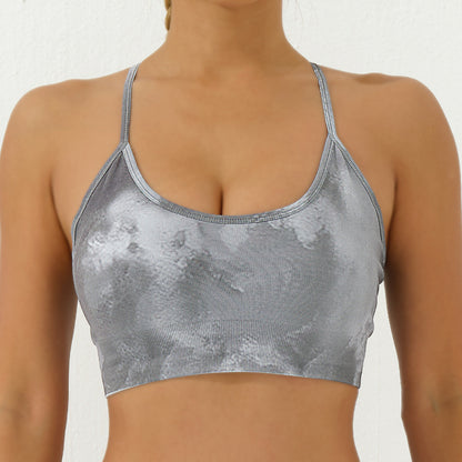 Floral Seamless Yoga Sports Bra for Women for Running Gym Workouts and Yoga with Back Design