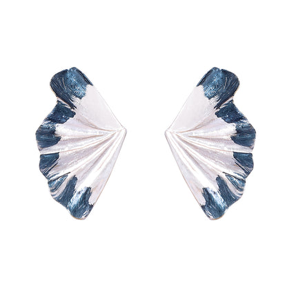 Stylish Minimalist Alloy Leaf-Shaped Stud Earrings - Unique Design for Everyday Wear, Perfectly Versatile for All Occasions