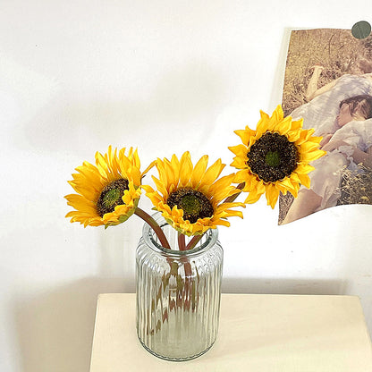 Stunning Faux Sunflower Bouquet – Rustic American Style Silk Flowers for Home Decor, Living Room Arrangements, and Photography Props