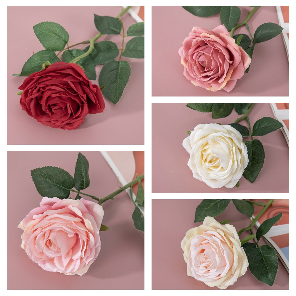 Stunning INS-Style Single Stem Rose - Luxurious Faux Flower for Home Decor and Wedding Celebrations | YC1014