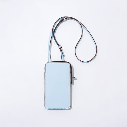 Lock Closure Mini Leather Crossbody Bag for Women Palm Texture Simple Solid Color for Everyday Use