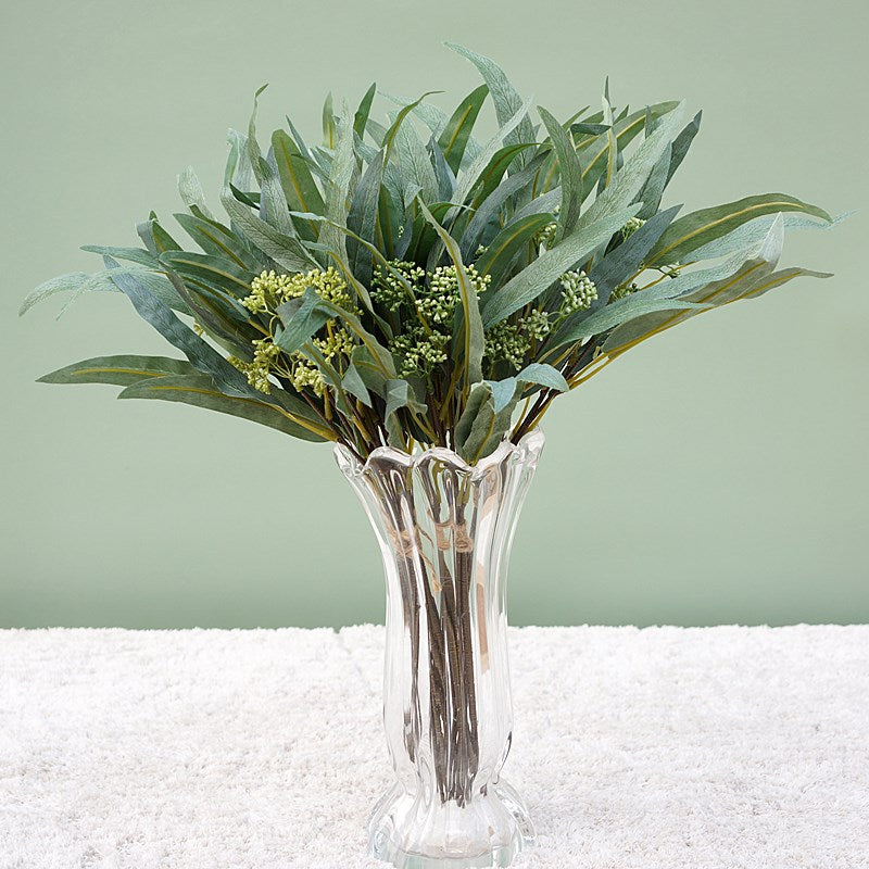 Stunning Eucalyptus Faux Floral Arrangement with Long Gum Leaves and Decorative Berries - 5 Stems for Beautiful Home Decor and Stylish Accents