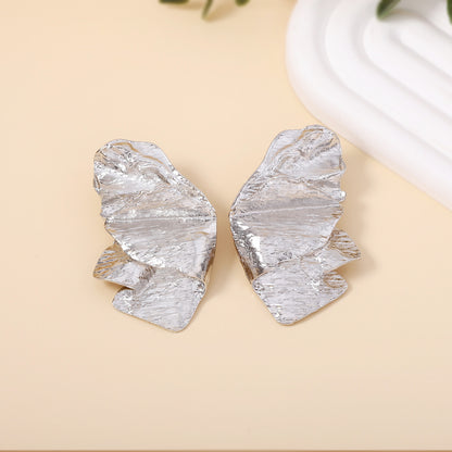 Trendy Abstract Twisted Pleated Irregular Petal Earrings - Exquisite Statement Butterfly Studs with a High-End Design Appeal