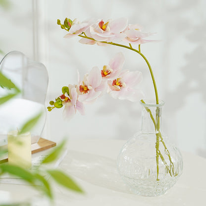 Stunning Artificial Orchid Floral Arrangement -  5-Head Butterfly Orchid Decor for Home, Perfect for Photography Props, and Durable Resin Finish