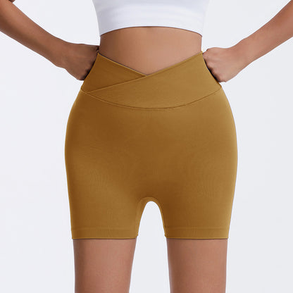 High Waisted Seamless Peach Lift Cross Yoga Shorts Ultra Stretchy for Running Fitness Comfortable and for All Workouts