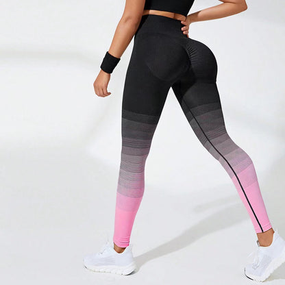 High Waist Seamless Butt Lifting Ombr Yoga Leggings for Running Gym Workouts and Everyday Fitness