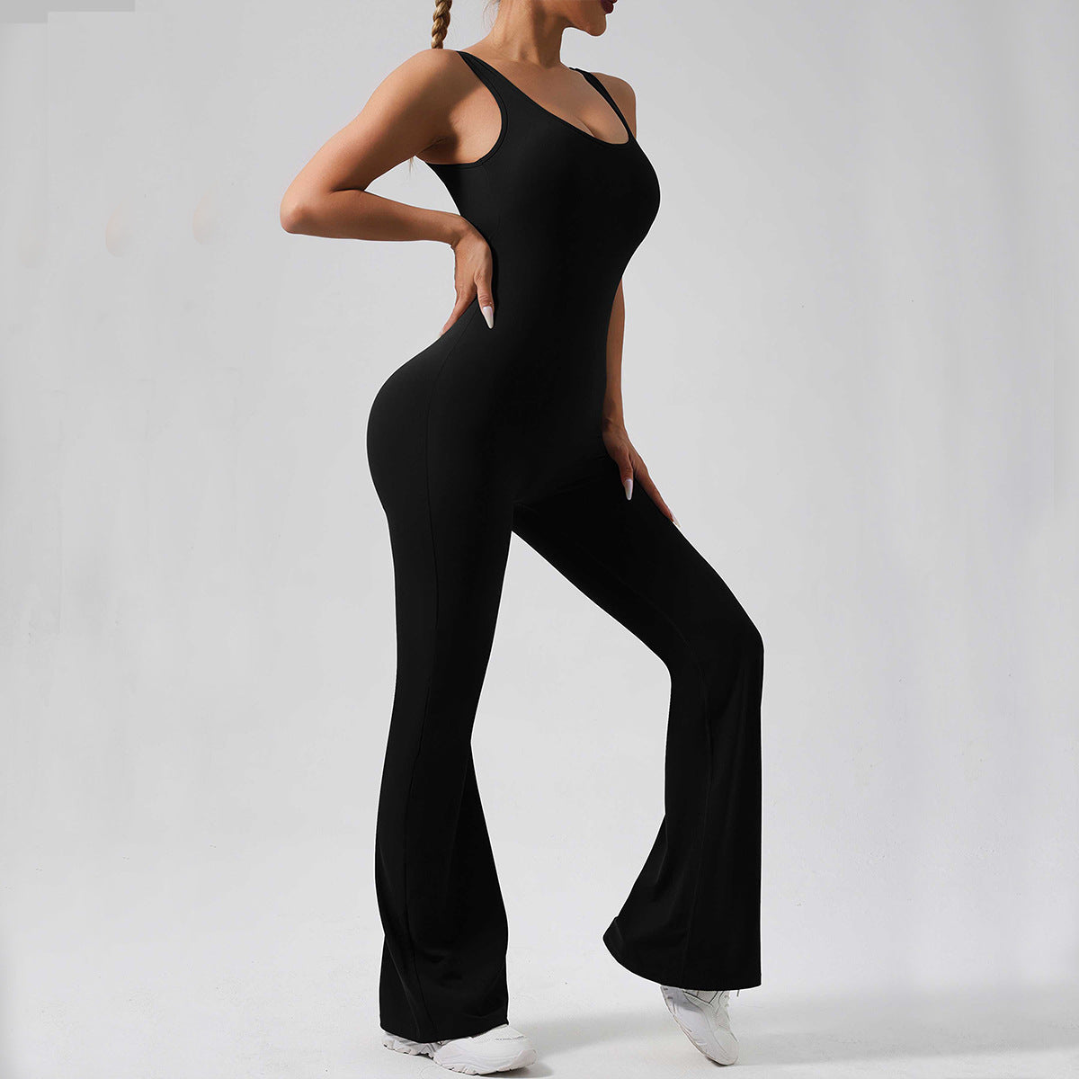 Quick Dry Form Fitting Yoga Bodysuit Workout Jumpsuit for Comfort and Flexibility