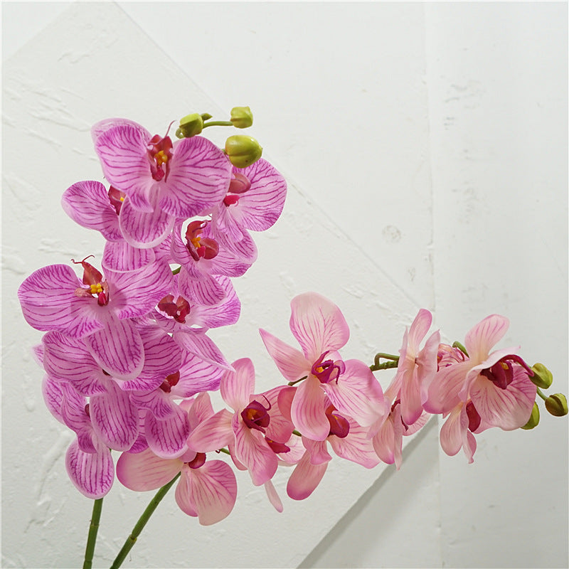 Realistic 9-Head Orchid Simulation Flowers - Perfect for Home Decor, Window Display, and Wedding Arrangements