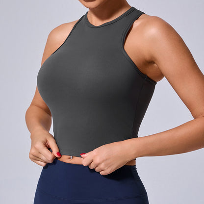 Seamless Sports Tank Top for Women Quick Dry No Bra Padding Tight Fitting Yoga and Running Workout Shirt BT095