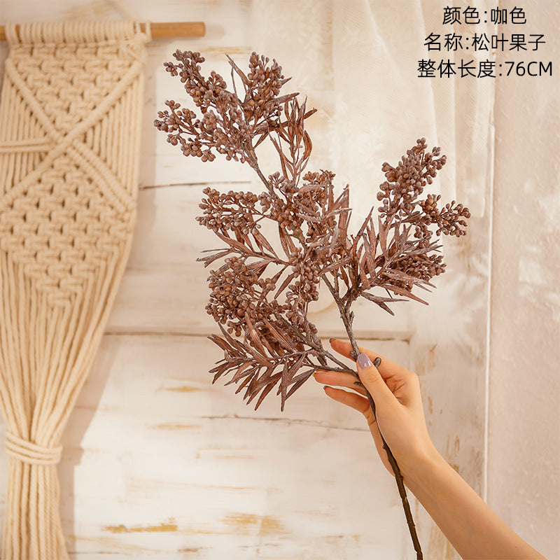 Elegant Wedding Pine Cone Artificial Flowers in INS Style - MW82106 Home Decor with Realistic Appearance & Long-lasting Beauty