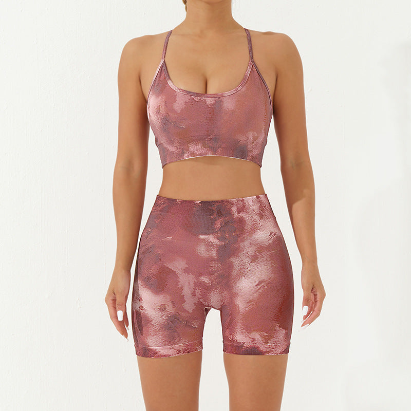 Seamless Printed High End 3 Piece Yoga Set Quick Dry Breathable and Sculpting Leggings for Comfort and Style