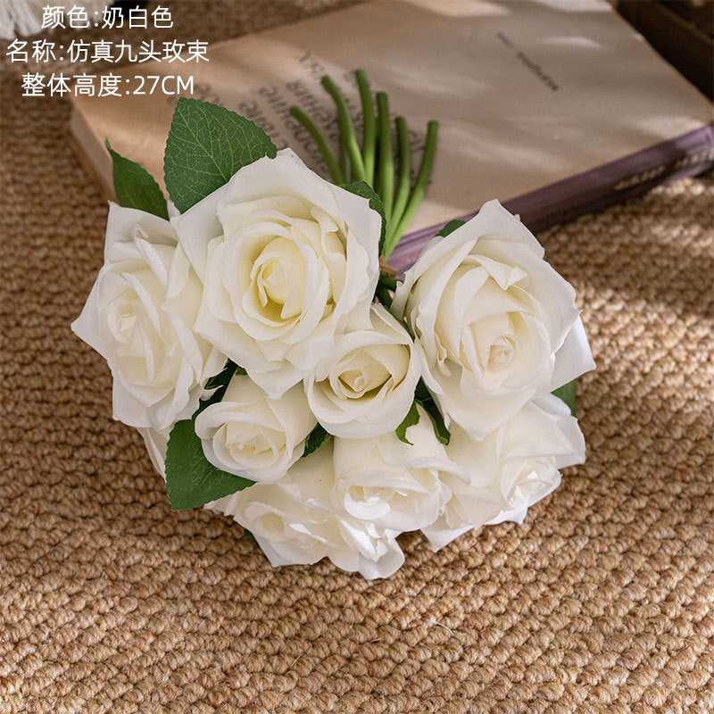 Realistic Artificial Rose Bouquet for Weddings - Stunning Faux Flower Handheld Arrangements Perfect for Home Décor and Event Decoration