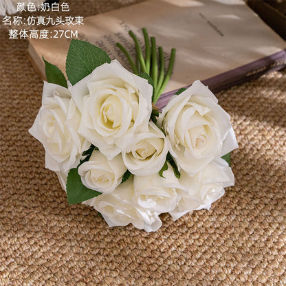 Realistic Artificial Rose Bouquet for Weddings - Stunning Faux Flower Handheld Arrangements Perfect for Home Décor and Event Decoration