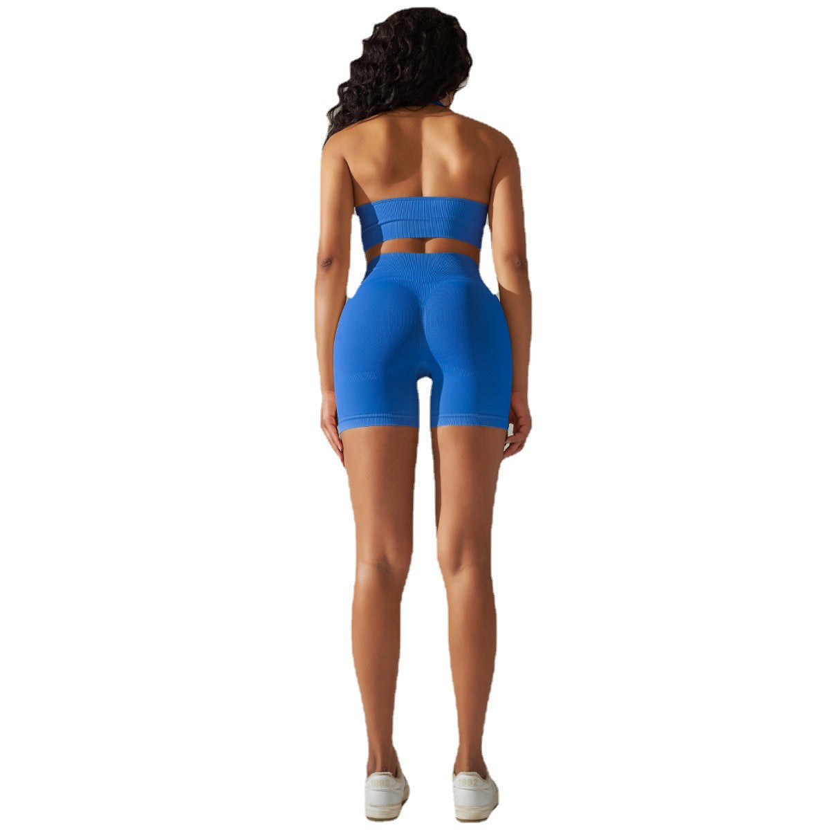 Seamless Knitted Yoga Set High Waisted Peach Butt Lifting Shorts and Workout Bra for Maximum Comfort and Support