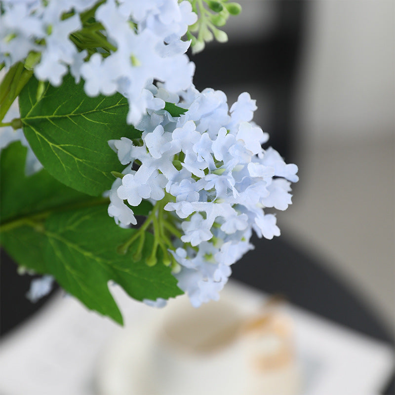 Lifelike Single Stem 5-Head Faux Hydrangea - Perfect Home Décor for a Cozy Forest Aesthetic - Stunning Greenery Accent for Living Rooms and More