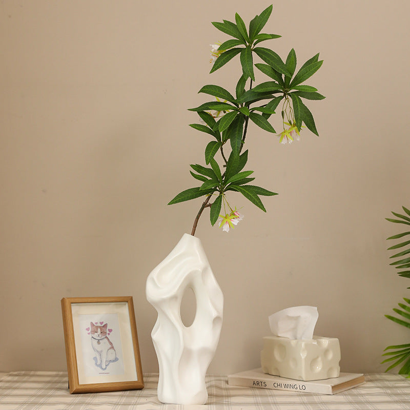 Luxurious Faux Water Stone Ficus Decoration - Stylish Indoor Desk and Living Room Centerpiece for Home and Office - Perfect for Dining Table Floral Arrangement