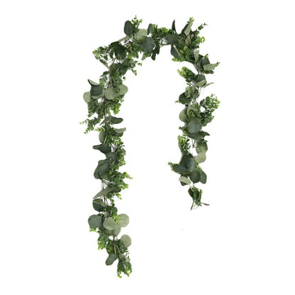 Realistic Rattan Plastic Eucalyptus Vine for Home Decor - Lifelike Money Leaves & English Ivy Decorative Accents