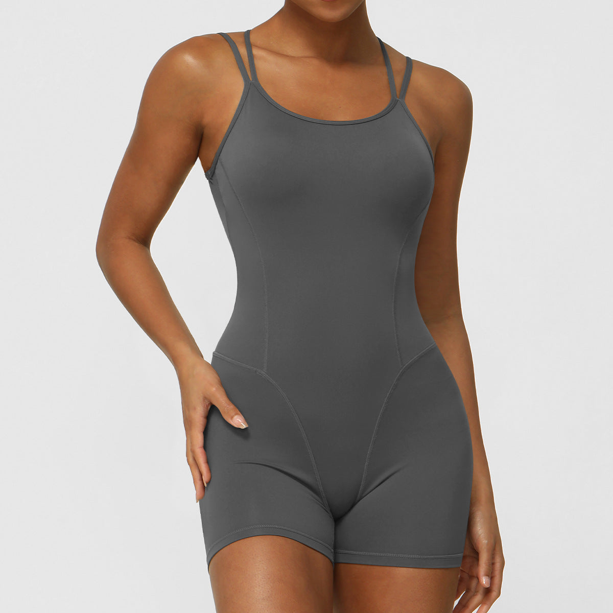 Cross Back Yoga Bodysuit for Women Deep V Cut Open Back Design and Butt Lifting Features for Fitness Dance and Everyday Wear