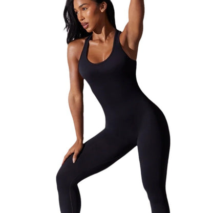 Seamless U Shaped Low Neck Yoga Jumpsuit for Butt Lifting Stretch Fitness Bodysuit for Enhanced Shape and Comfort