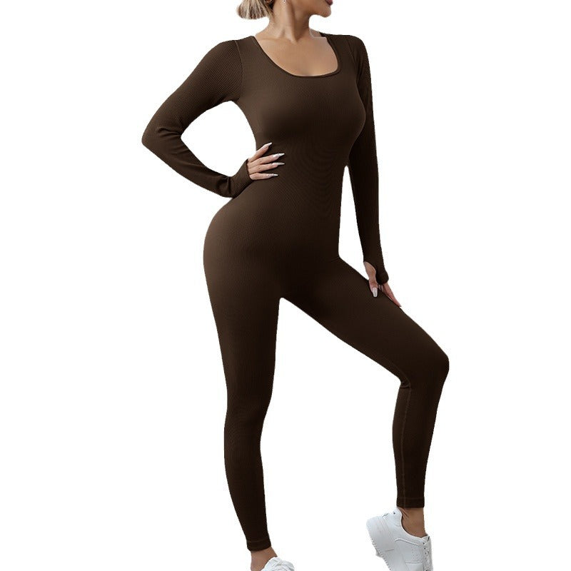 Seamless Long Sleeve Women's Yoga Jumpsuit High Performance Fitness Outfit for Comfort and Flexibility