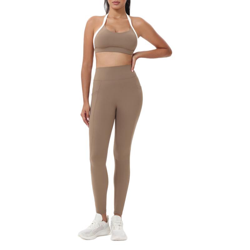 Chic Color Block Yoga Outfit Set for Women Quality Versatile Casual Activewear for Fitness and Workout