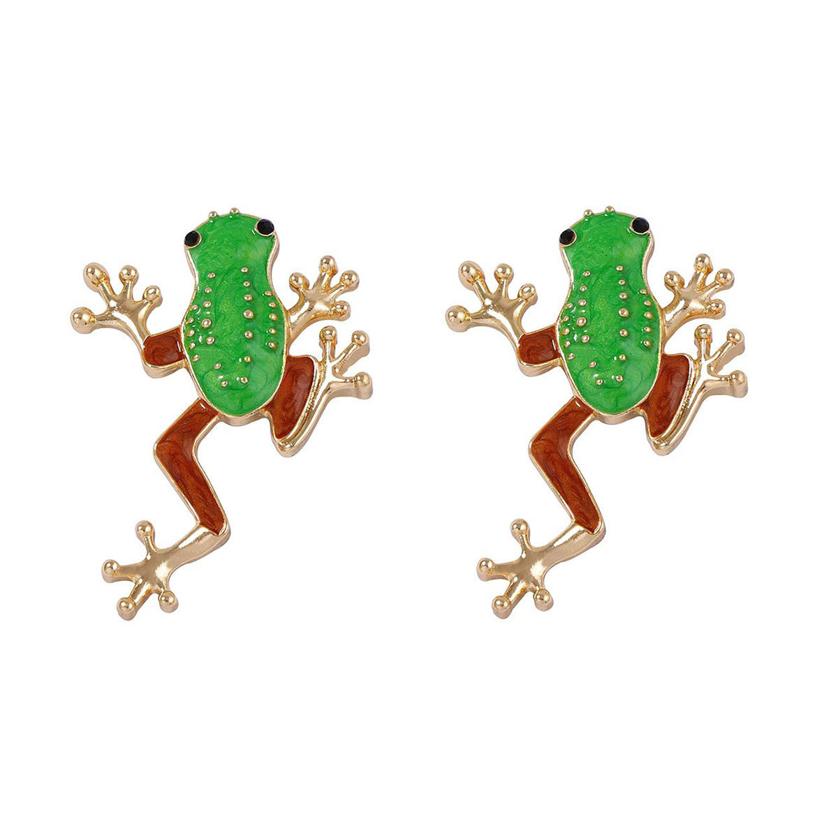 Unique and Creative Cartoon Frog Alloy Drop Earrings – Trendy Green Dangle Earrings for Women – Minimalist Design for Individual Style