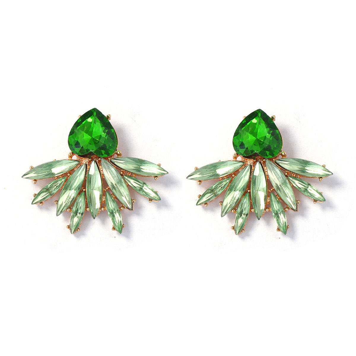 Exquisite Minimalist Fresh Alloy Full-Diamond Waterdrop Leaf Earrings for Women - Chic Luxury Jewelry to Elevate Your Style