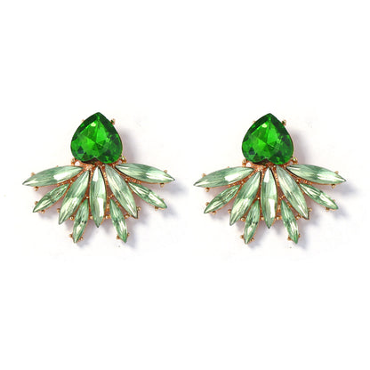 Exquisite Minimalist Fresh Alloy Full-Diamond Waterdrop Leaf Earrings for Women - Chic Luxury Jewelry to Elevate Your Style