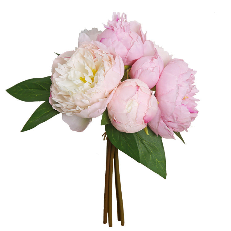 Luxurious Faux Peony Flower Bouquet - Elegant Home Decor for Living Room, TV Stand, and Entrance Display, Perfect for Photography Props