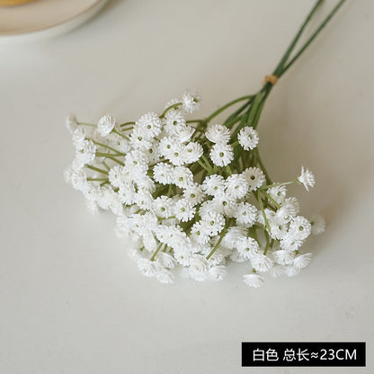 Realistic Baby's Breath Flower Bouquet for Weddings - Soft Touch Miniature Decoration with Fresh Aesthetic