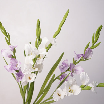 Lifelike Single Stem Gladiolus Flower for Living Room Décor - Elegant Silk Floral Centerpiece for Coffee Tables and Dining Tables, Perfect for Home Styling, Photography Props, and Wedding Decorations