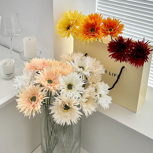 Chic Korean-Inspired Faux Floral Decoration - Soft and Minimalistic Chrysanthemum Arrangement for Bedroom Decor, Window Display, and Elegant Home Accents