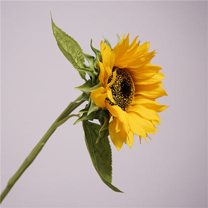 Luxurious Faux Sunflower Stem - Realistic Touch and Moisture-Locking Design for Home Décor, Floral Arrangements, and Photography Props